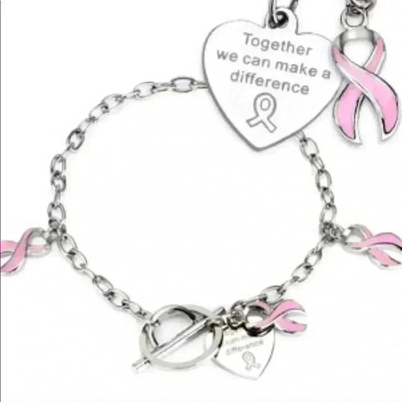 Breast Cancer Awareness Charm Bracelet - Picture 1 of 1